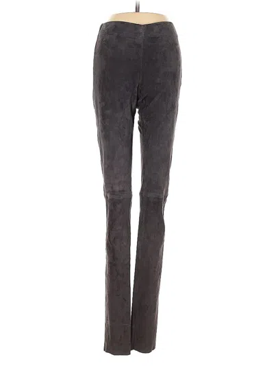 Pre-owned Joseph Leather Pants In Gray