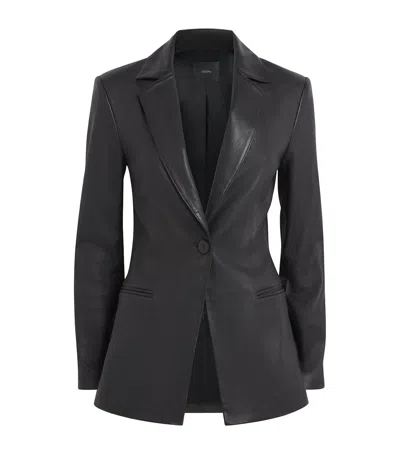 Joseph Leather Pascal Blazer In Black