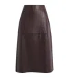 Joseph Leather Sèvres Midi Skirt In Red