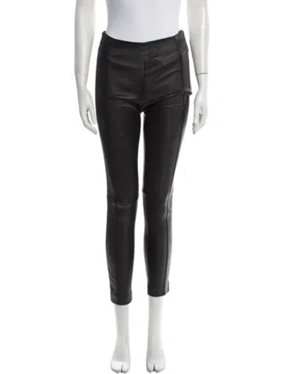 Pre-owned Joseph Leather Skinny Leg Pants In Black