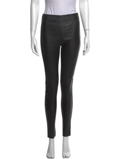 Pre-owned Joseph Leather Skinny Leg Pants In Black