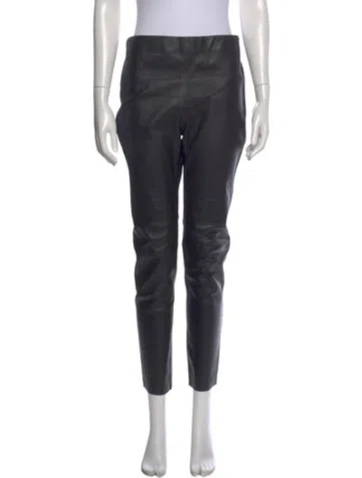 Pre-owned Joseph Leather Skinny Leg Pants In Blue