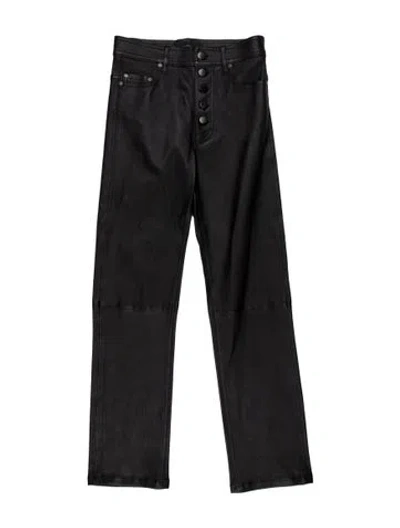 Pre-owned Joseph Leather Straight Leg Pants In Black