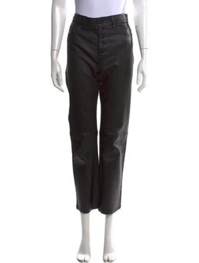 Pre-owned Joseph Leather Straight Leg Pants In Black
