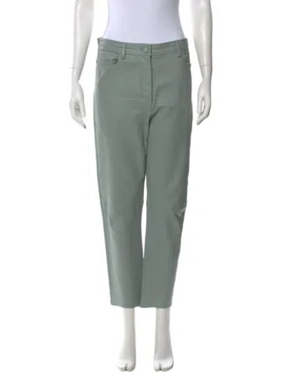Pre-owned Joseph Leather Straight Leg Pants In Gray