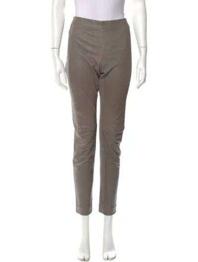 Pre-owned Joseph Leather Straight Leg Pants In Neutral