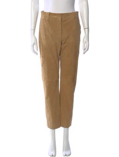 Pre-owned Joseph Leather Straight Leg Pants In Neutral