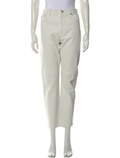Pre-owned Joseph Leather Straight Leg Pants In Neutral