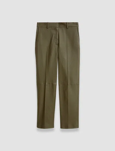 Joseph Leather Stretch Coleman Trousers In Hass Avocado