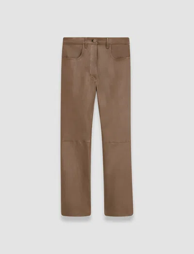 Joseph Leather Stretch Duke Trousers In Arabica