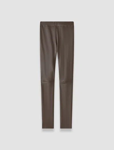 Joseph Leather Stretch Leggings In Brown
