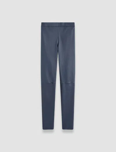 Joseph Leather Stretch Leggings In Harbour