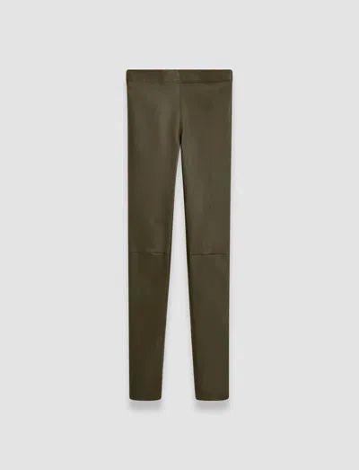 Joseph Leather Stretch Leggings In Hass Avocado