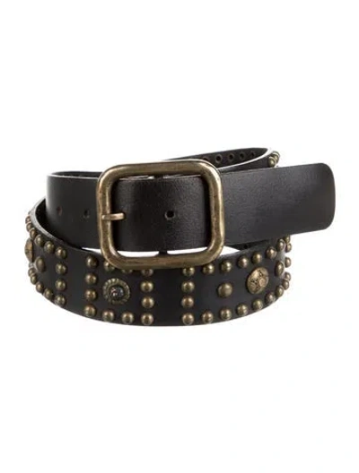 Pre-owned Joseph Leather Studded Accents Waist Belt In Brown