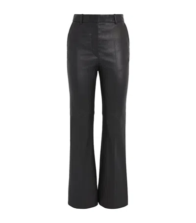 Joseph Leather Tafira Flared Trousers In Black