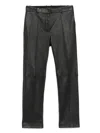 Joseph Womens Black Coleman Straight-leg Slim-fit Stretch-leather Trousers
