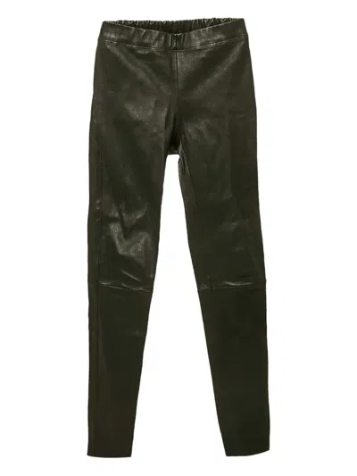 Pre-owned Joseph Leather Trousers In Black