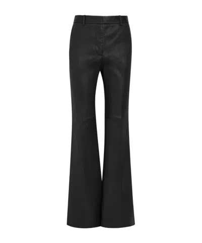 Joseph Leather Trousers In Purple