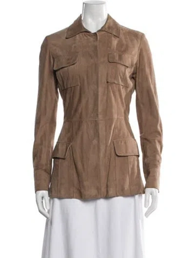 Pre-owned Joseph Leather Utility Jacket In Neutral