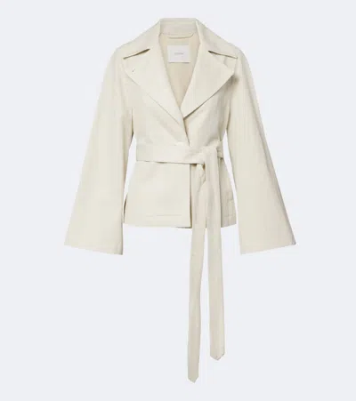 Joseph Leda Belted Cotton And Linen Twill Jacket In White