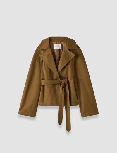 Joseph Leda Cotton Twill Jacket In Brown