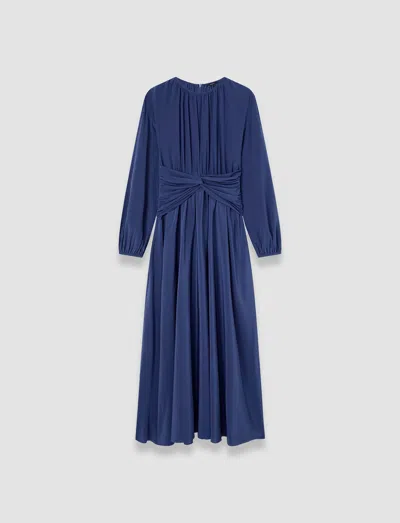 Joseph Leila Crepe De Soie Knot Silk Dress In Harbour