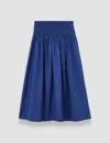Joseph Womens Cobalt Leonie Elasticated-waistband Cotton-sateen Midi Skirt In Blue