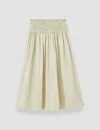 Joseph Womens Affogato Leonie Elasticated-waistband Cotton-sateen Midi Skirt In Neutral