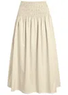 Joseph Womens Affogato Leonie Elasticated-waistband Cotton-sateen Midi Skirt In Neutral