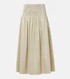 Joseph Womens Affogato Leonie Elasticated-waistband Cotton-sateen Midi Skirt In Sand
