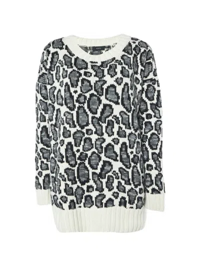 Pre-owned Joseph Leopard-pattern Sweater In White