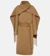Joseph Light Double Face Fringed Lepage Coat In Brown