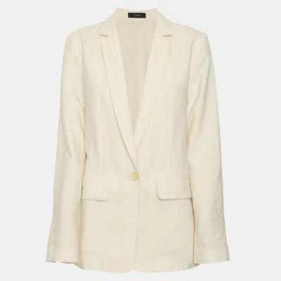Pre-owned Joseph Light Beige Silk Blend Blazer S In Sand