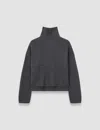 Joseph Light Cardigan Stitch High Neck Jumper In Blue