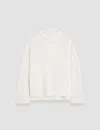 Joseph Light Cardigan Stitch High Neck Jumper In Ivory