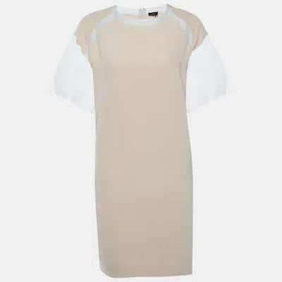 Pre-owned Joseph Light Pink Silk & Organza Detail Shift Dress S