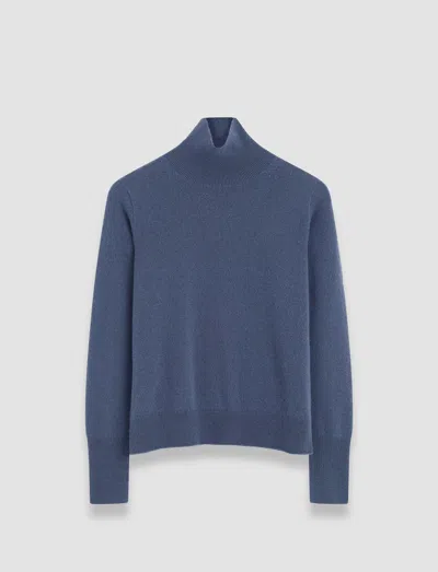 Joseph Light Pure Cashmere High Neck Jumper In Harbour