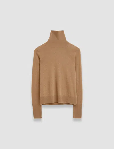Joseph Light Pure Cashmere High Neck Jumper In Oak
