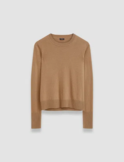 Joseph Light Pure Cashmere Round Neck Jumper In Oak