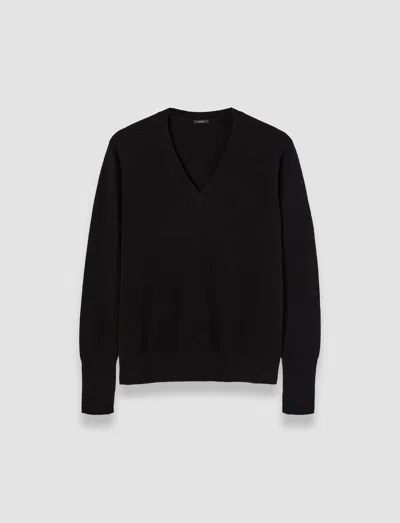 Joseph Light Pure Cashmere V Neck Jumper In Black