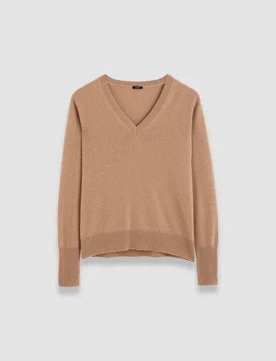 Joseph Light Pure Cashmere V Neck Jumper In Blusher