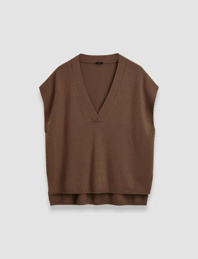 Joseph Light Pure Cashmere Vest In Arabica