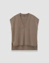 Joseph Light Pure Cashmere Vest In Brown