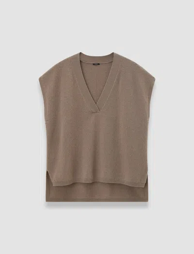Joseph Light Pure Cashmere Vest In Brown
