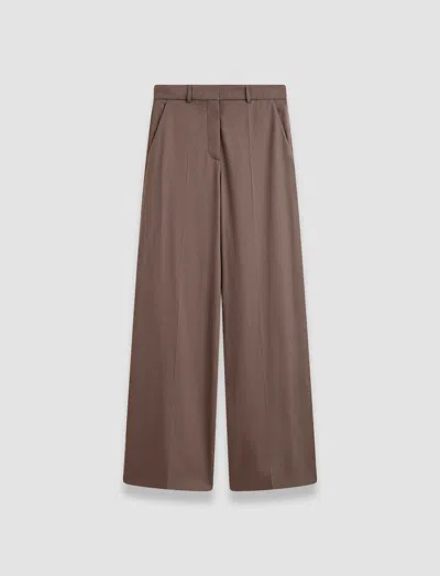 Joseph Light Wool Flannel Alana Trousers In Carob