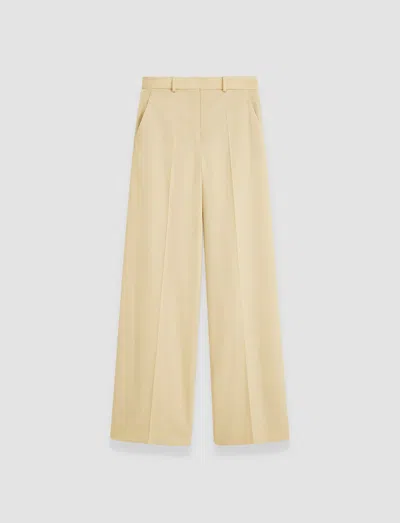 Joseph Thurlow Silk-blend Wide-leg Trousers In Champagne