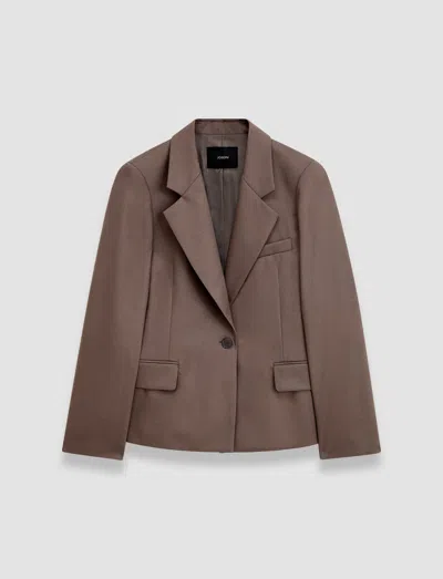 Joseph Light Wool Flannel Fernand Jacket In Carob