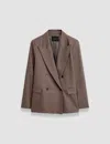 Joseph Light Wool Flannel Jaden Jacket In Carob