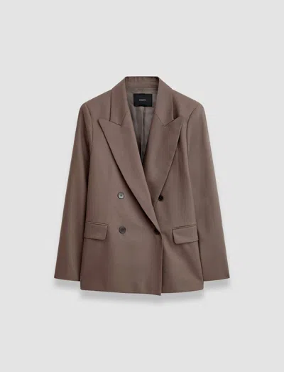 Joseph Light Wool Flannel Jaden Jacket In Carob