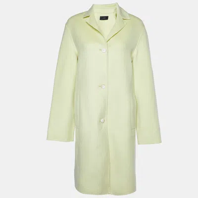 Pre-owned Joseph Lime Yellow Wool & Silk Caia Short Coat Xs